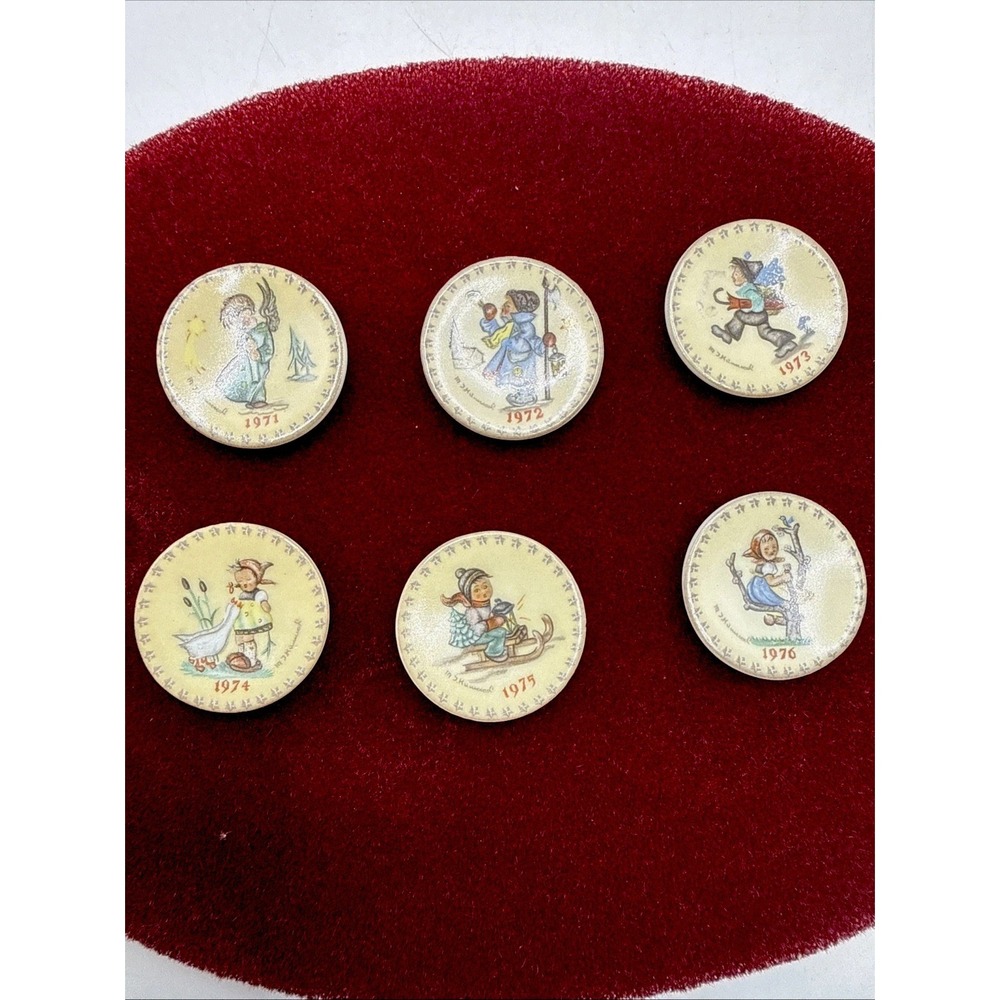 MJ Hummel Miniature Collectors Plates 1971 - 1976, Lot Of 6